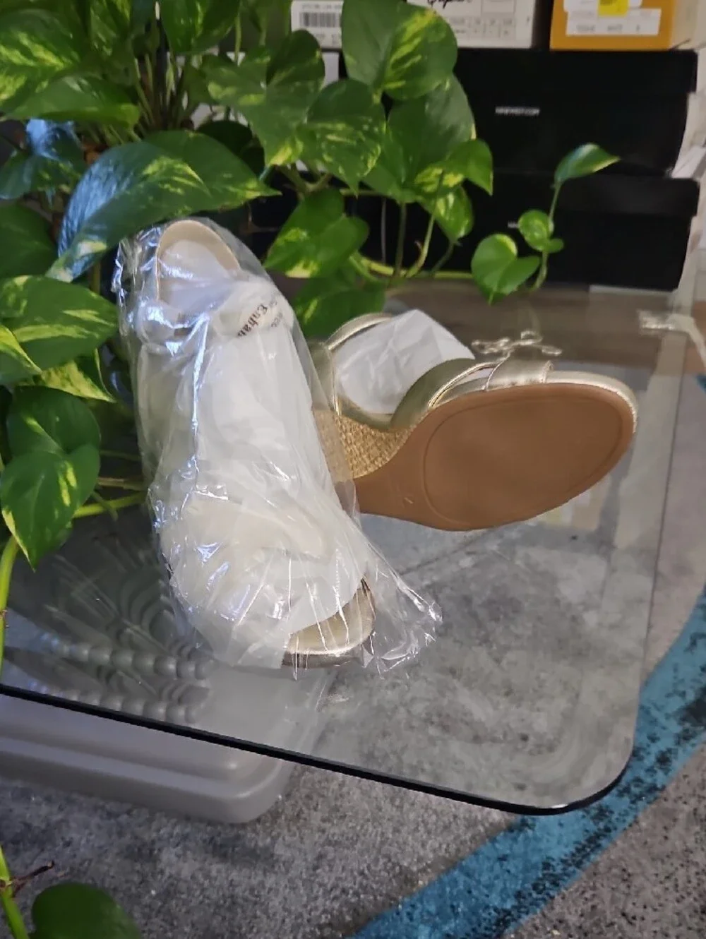 Isaac Mizrahi Metallic Gold Wedge Sandals